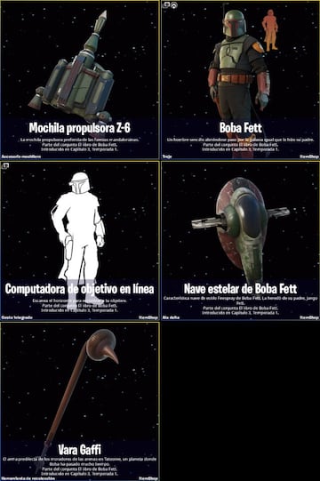 Todos los objetos de Boba Fett en Fortnite