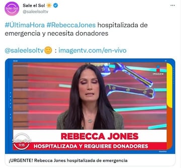 Rebecca Jones es hospitalizada de emergencia: ¿Cuál es su estado actual de salud?