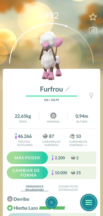 Pok谷mon GO Furfrou Corte Coraz車n