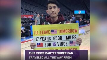 Fanático de los Sacramento Kings viaja desde Taiwán para conocer a Vince Carter