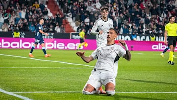 Betancor celebra un gol.