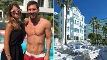 Im&aacute;genes de Leo Messi en ba&ntilde;ador con Antonella Roccuzzo durante sus vacaciones de verano 2017 y del hotel Es Viv&eacute; de la playa de Ses Figueretes de Ibiza que ha comprado para ampliar su marca hotelera MiM