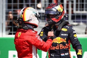 Sebastian Vettel y Max Verstappen