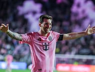 FORT LAUDERDALE (United States), 30/11/2025.- Inter Miami CF Forward Lionel Messi celebrates a goal during the Audi 2025 MLS Cup Eastern Conference Final against New York City FC at Chase Stadium in Fort Lauderdale, Florida, USA, 29 November 2025. (Nueva York) EFE/EPA/Cristobal Herrera Ulashkevich