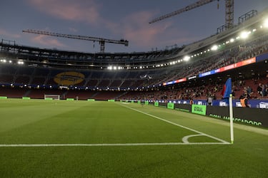 Vista general de la tercera grada del Spotify Camp Nou antes del inicio del duelo entre el Fútbol Club Barcelona y el CA Osasuna el 13 de diciembre de 2025.