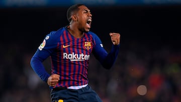 Malcom celebra un gol.