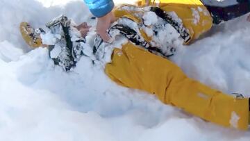 vídeo rescate avalancha primera persona esqui