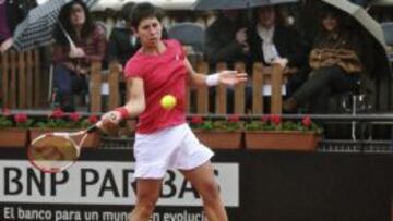 Carla Suárez, durante su partido ante Barbora Zahlavova-Strykova.