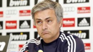 José Mourinho, en la sala de prensa de Valdebebas.