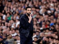 Arbeloa, en el partido ante el Getafe en el Bernabéu.