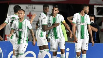 Jugadores de Atlético Nacional en un partido de la Liga BetPlay