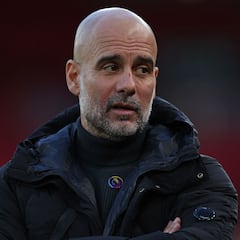 Pep Guardiola during Liverpool vs Manchester City in the Premier League 2024-25. The Etihad Stadium team lives a severe crisis this fall. (Photo by Adrian Dennis / AFP)