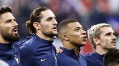 AL KHOR - (l-r) Olivier Giroud of France, Adrien Rabiot of France, Kylian Mbappe of France, Antoine Griezmann of France during the FIFA World Cup Qatar 2022 quarterfinal match between England and France at Al Bayt Stadium on December 10, 2022 in Al Khor ,