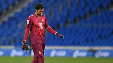 El guardameta Diego L&oacute;pez, durante un partido de LaLiga con el Espanyol. 