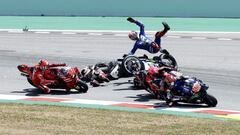 La accidentada salida de MotoGP.