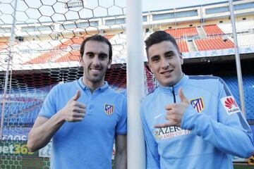 Diego Godín and José María Giménez, Atlético's two Uruguayan centre-backs