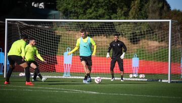 Maras, en un entrenamiento en Mareo.