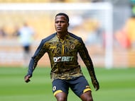 WOLVERHAMPTON, ENGLAND - AUGUST 09: New signing Jhon Arias of Wolverhampton Wanderers looks on during the pre-season friendly match between Wolverhampton Wanderers and Celta Vigo at Molineux on August 09, 2025 in Wolverhampton, England. (Photo by Malcolm Couzens/Getty Images)