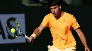 Carlos Alcaraz, contra Casper Ruud en Indian Wells.