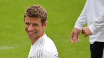 Müller, durante un entrenamiento antes del partido contra Francia.