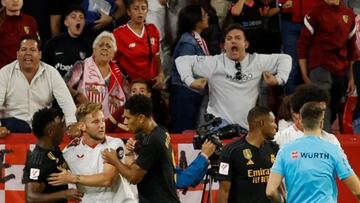 Imagen del aficionado que fue expulsado por su gesto racista.