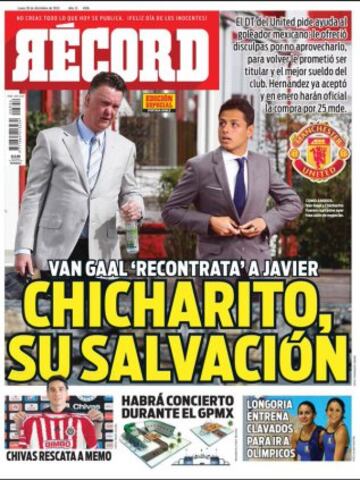 Récord bromeó con el regreso de Chicharito al United y con que Paola Longoria se cambiaría a clavados para ir a Río 2016