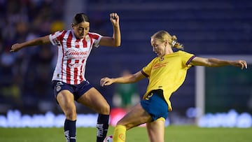 Sarah Luebbert of America during the 10th round match between America and Guadalajara as part of the Liga BBVA MX Femenil, Torneo Apertura 2024 at Ciudad de los Deportes Stadium on September 15, 2024 in Mexico City, Mexico.