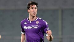 Dusan Vlahovic con la Fiorentina.