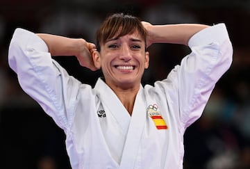 Sandra Sánchez emocionada tras ganar el oro.