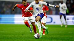 Soccer Football - International Friendly - France v Chile - Stade Velodrome, Marseille, France - March 26, 2024 France's Kylian Mbappe in action with Chile's Gabriel Suazo REUTERS/Sarah Meyssonnier