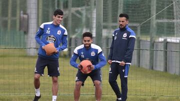 Entrenamiento Deportivo de La Coruña. Villares, Rai, Rubén de la Barrera