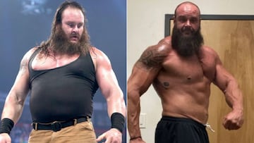 Braun Strowman en su debut en WWE y en la actualidad.