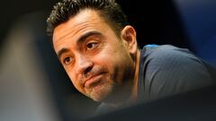 Xavi Hernández, durante la rueda de prensa.