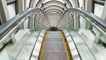 Escalator in modern building