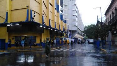 Boca-River: La Bombonera groundsman caught out by rain