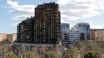 A general view of an apartment building where a fire occurred in Valencia, Spain, February 23, 2024. REUTERS/Eva Manez