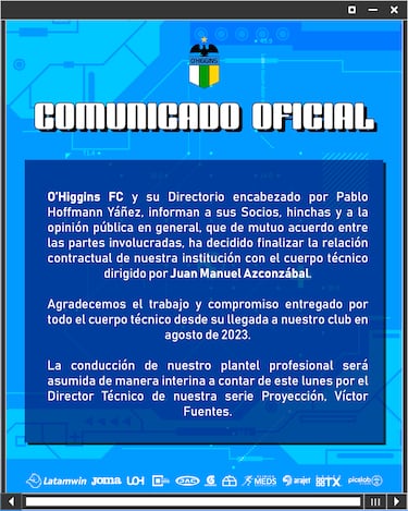 Otro DT despedido en Primera