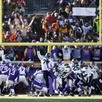 El drama en el partido entre Minnesota Vikings y Seattle Seahawks llegó cortesía del kicker local, Blair Walsh.