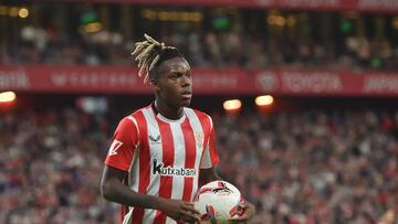 Nico Williams durante el partido de LaLiga EA Sports contra el Betis.