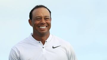 NASSAU, BAHAMAS - DECEMBER 01: Tiger Woods of the United States walks off of the 18th green after finishing the second round of the Hero World Challenge at Albany, Bahamas on December 1, 2017 in Nassau, Bahamas.   Mike Ehrmann/Getty Images/AFP
 == FOR NEWSPAPERS, INTERNET, TELCOS &amp; TELEVISION USE ONLY ==