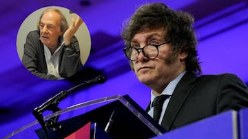 C¨¦sar Luis Menotti y Javier Milei.
