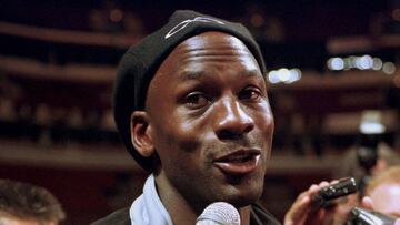El ex jugador de los Chicago Bulls de la NBA Michael Jordan, durante una comparecencia