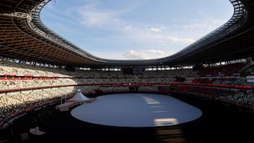 TOKIO (JAP&Oacute;N), 23/07/2021.- Vista general del Estadio Ol&iacute;mpico antes de la ceremonia de apertura de los Juegos Ol&iacute;mpicos de Tokio 2020 este viernes en Tokio (Jap&oacute;n). EFE/ Juan Ignacio Roncoroni