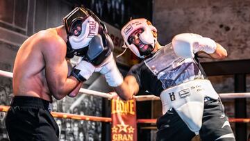 Moussa Gholam haciendo un sparring.