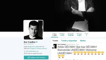 Casillas en Twitter: "Adiós décima. Bienvenida undécima"