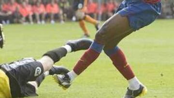 <b>REVERSIBLE.</b> Joan Laporta aseguró que la situación de Eto'o no es irreversible, ni definitiva y que el camerunés podría quedarse.