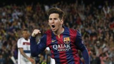 Messi celebra el primer gol.