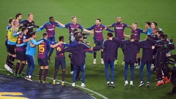 El Barça celebra el título de Liga, pero quiere más: "El triplete"