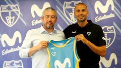 Ignacio Triana, presidente Movistar Estudiantes, y Javier Rodríguez, entrenador.