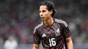 Diego Lainez of Mexico during the game international friendly between Mexican National team (Mexico) and United States (USA) at Akron Stadium, on October 15, 2024, Guadalajara, Jalisco, Mexico.